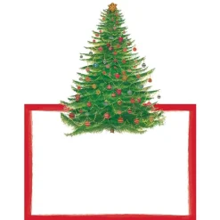 Caspari Place Cards|Glittering Tree Place Cards Die Cut Package 8 In