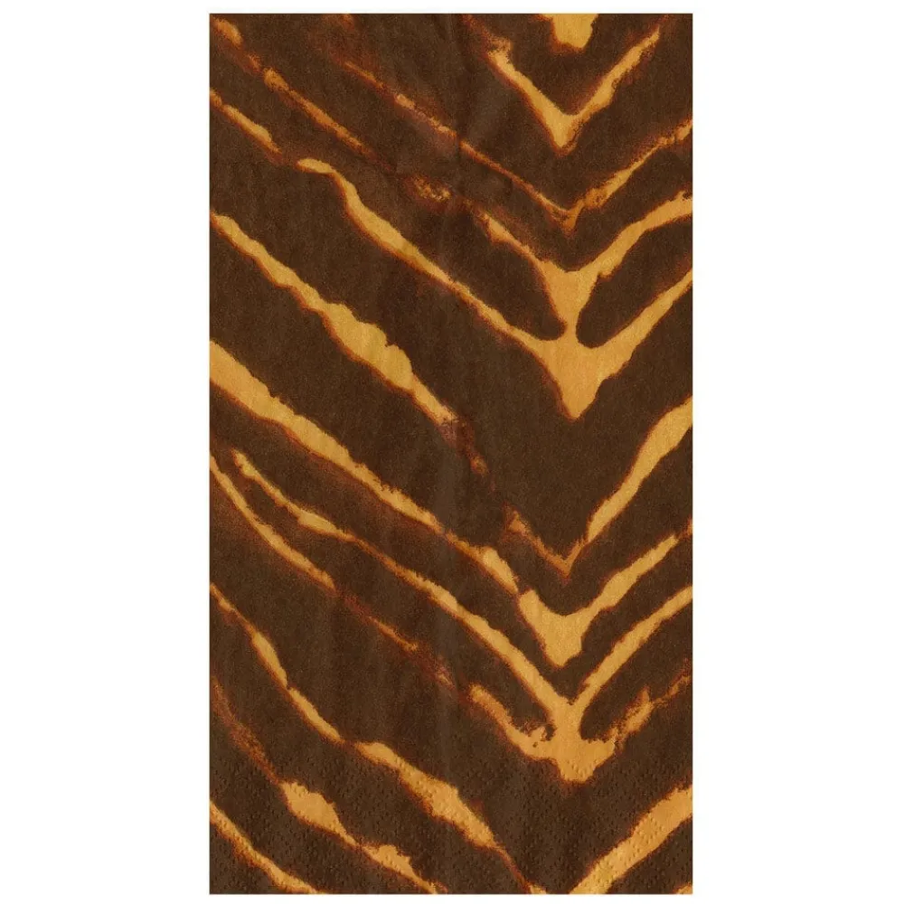 Caspari Paper Guest Towels|Go Wild Brown Guest Towel Napkins - 15 Per Package
