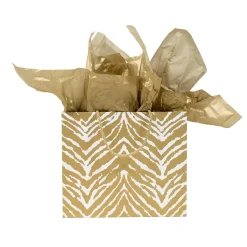 Caspari Christmas Gift & Bottle Bags|Graduation Celebration|Go Wild Gold & White Large Gift Bag - 1 Each