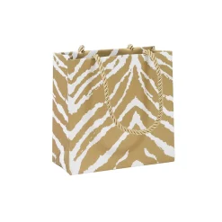 Caspari Graduation Celebration|Gift & Bottle Bags|Go Wild Gold & White Small Square Gift Bag - 1 Each