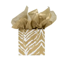 Caspari Graduation Celebration|Gift & Bottle Bags|Go Wild Gold & White Small Square Gift Bag - 1 Each