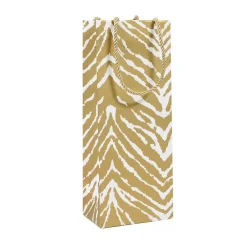 Caspari Christmas Gift & Bottle Bags|Graduation Celebration|Go Wild Gold & White Wine & Bottle Gift Bag - 1 Each