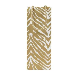 Caspari Christmas Gift & Bottle Bags|Graduation Celebration|Go Wild Gold & White Wine & Bottle Gift Bag - 1 Each