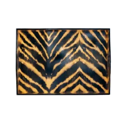 Caspari Lacquerware|Cocktail Party|Go Wild Lacquer Large Rectangle Tray - 21X15