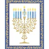 Caspari Christmas And Holiday Cards|Boxed Holiday Cards|Gold Leaves Menorah Foil Classic Boxed Christmas Cards - includes 10 cards & envelopes