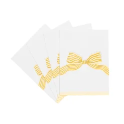 Caspari Place Cards|Gold Striped Bow Foil Place Cards - includes 8 Place Cards