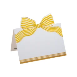 Caspari Place Cards|Gold Striped Bow Foil Place Cards - includes 8 Place Cards
