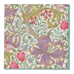 Caspari Paper Cocktail Napkins|Golden Lily-Ivory Cocktail Napkins - 20 Per Package