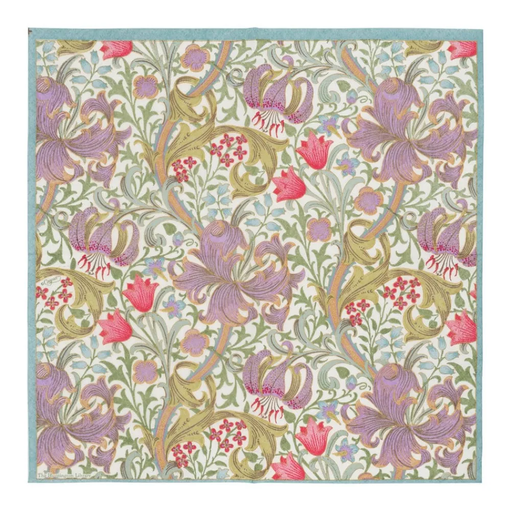 Caspari Paper Cocktail Napkins|Golden Lily-Ivory Cocktail Napkins - 20 Per Package