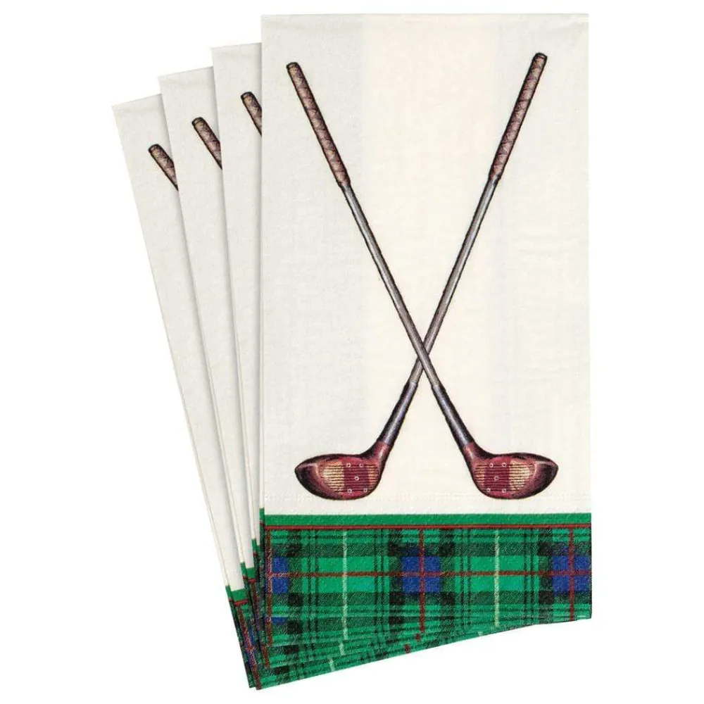 Caspari Paper Guest Towels|Golfing Paper Guest Towel Napkins - 15 Per Package