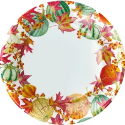 Caspari Paper Dinner Plates|Gourds And Leaves Paper Dinner Plates - includes 8 Paper Dinner Plates