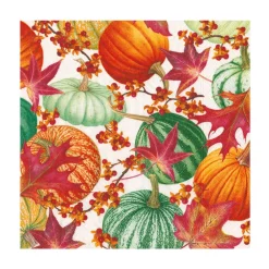 Caspari Paper Luncheon Napkins|Gourds and Leaves Recycled Luncheon Napkins - includes 20 Luncheon Napkins