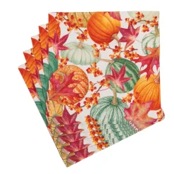 Caspari Paper Luncheon Napkins|Gourds and Leaves Recycled Luncheon Napkins - includes 20 Luncheon Napkins