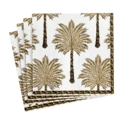 Caspari Mother'S Day|Paper Cocktail Napkins|Grand Palms Paper Cocktail Napkins in Black - 20 Per Package