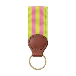 Barrons-Hunter Father'S Day|Grass & Pink Key Ring with Leather Trim