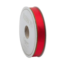 Caspari Christmas Ribbons & Bows|Ribbons & Bows|Green & Red Reversible Satin Unwired Ribbon - 9 Yard Spool