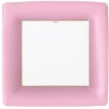 Caspari Bridal Shower|Birthday|Grosgrain Square Paper Dinner Plates in Light Pink - 8 Per Package