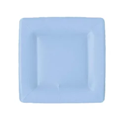 Caspari Cocktail Party|Engagement Party|Grosgrain Square Paper Salad & Dessert Plates in Light Blue - 8 Per Package