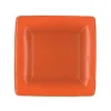 Caspari Tailgates|Graduation Celebration|Grosgrain Square Paper Salad & Dessert Plates in Deep Orange - 8 Per Package