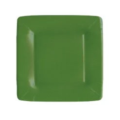 Caspari Tailgates|Graduation Celebration|Grosgrain Square Paper Salad & Dessert Plates in Hunter Green - 8 Per Package
