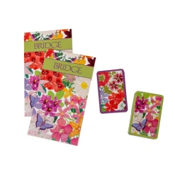 Caspari Mother'S Day|Bridge|Halsted Floral Bridge Gift Set - 2 Playing Card Decks & 2 Score Pads