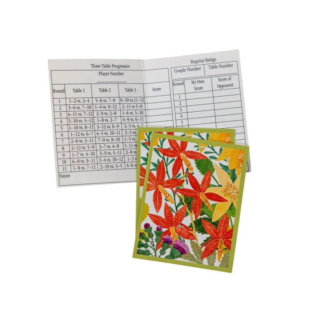 Caspari Bridge|Halsted Floral Bridge Tally Sheets - 12 Per Package
