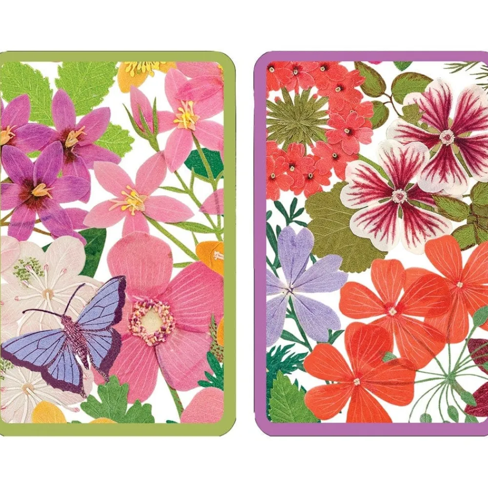 Caspari Playing Cards|Bridge|Halsted Floral Large Type Playing Cards - 2 Decks Included