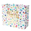 Caspari Birthday|Gift & Bottle Bags|Happy Birthday Confetti Large Gift Bag - 1 Each