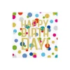 Caspari Birthday|Paper Cocktail Napkins|Happy Birthday Confetti Paper Cocktail Napkins - 20 Per Package
