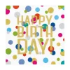 Caspari Birthday|Paper Luncheon Napkins|Happy Birthday Confetti Paper Luncheon Napkins - 20 Per Package
