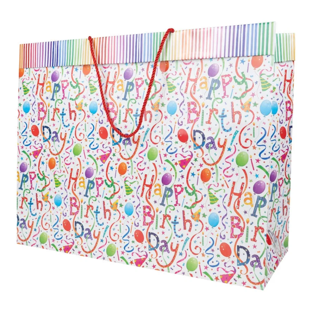 Caspari Birthday|Gift & Bottle Bags|Happy Birthday Jumbo Gift Bags - 1 Each