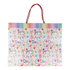 Caspari Birthday|Gift & Bottle Bags|Happy Birthday Jumbo Gift Bags - 1 Each