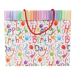 Caspari Birthday|Gift & Bottle Bags|Happy Birthday Large Gift Bags - One Gift Bag Included