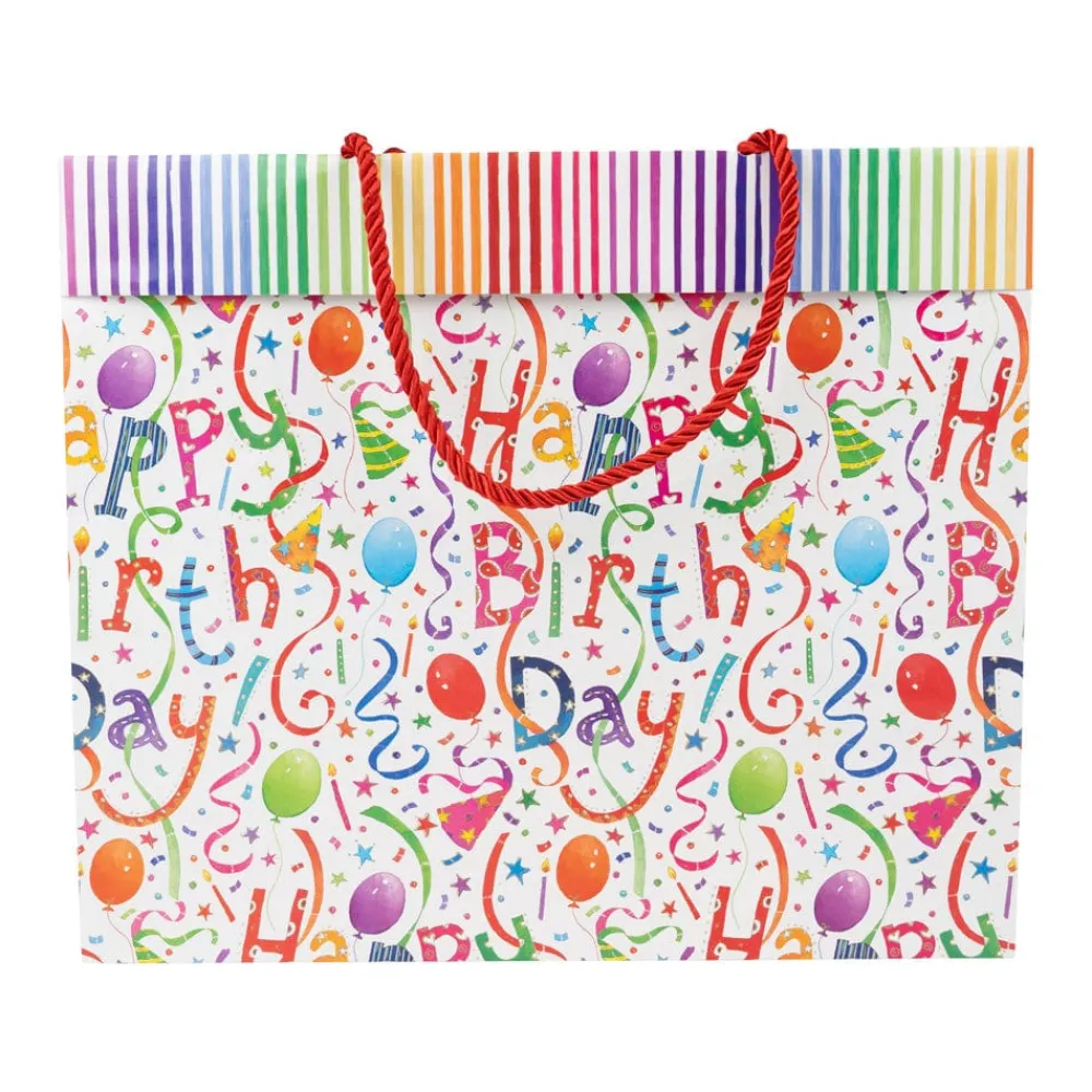 Caspari Birthday|Gift & Bottle Bags|Happy Birthday Large Gift Bags - One Gift Bag Included