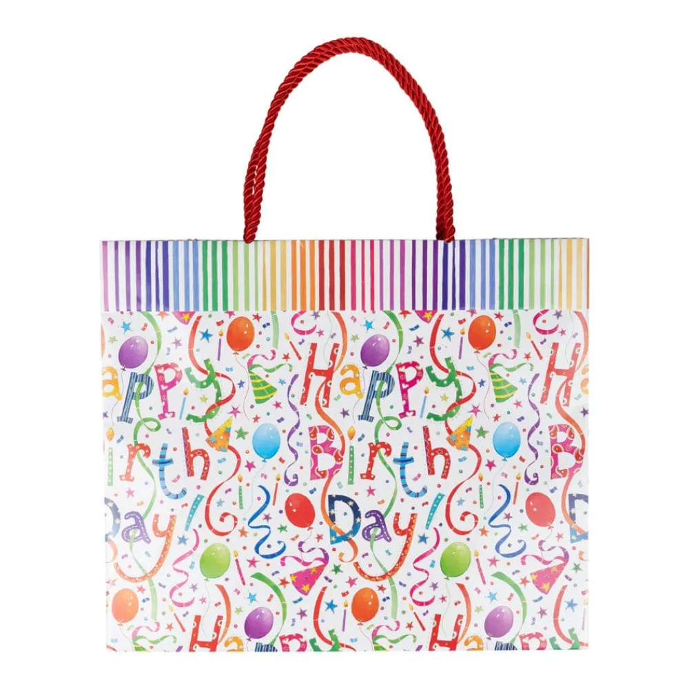 Caspari Birthday|Gift & Bottle Bags|Happy Birthday Large Gift Bags - One Gift Bag Included