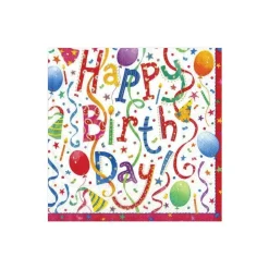 Caspari Birthday|Paper Cocktail Napkins|Happy Birthday Paper Cocktail Napkins - 20 Per Package