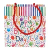 Caspari Birthday|Gift & Bottle Bags|Happy Birthday Small Square Gift Bags - One Gift Bag Included