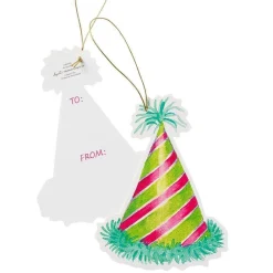 Caspari Birthday|Gift Tags & Enclosure Cards|Hats Off Decorative Die-Cut Gift Tags - 2 Per Package