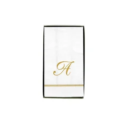Caspari Paper Guest Towels|Hemstitch Script Initial Guest Towel Napkins - 40 Per Box