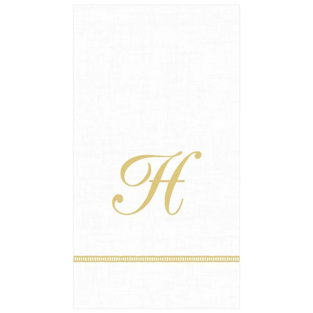 Caspari Bridal Shower|Mother'S Day|Hemstitch Script Single Initial Paper Guest Towel Napkins - 15 Per Package