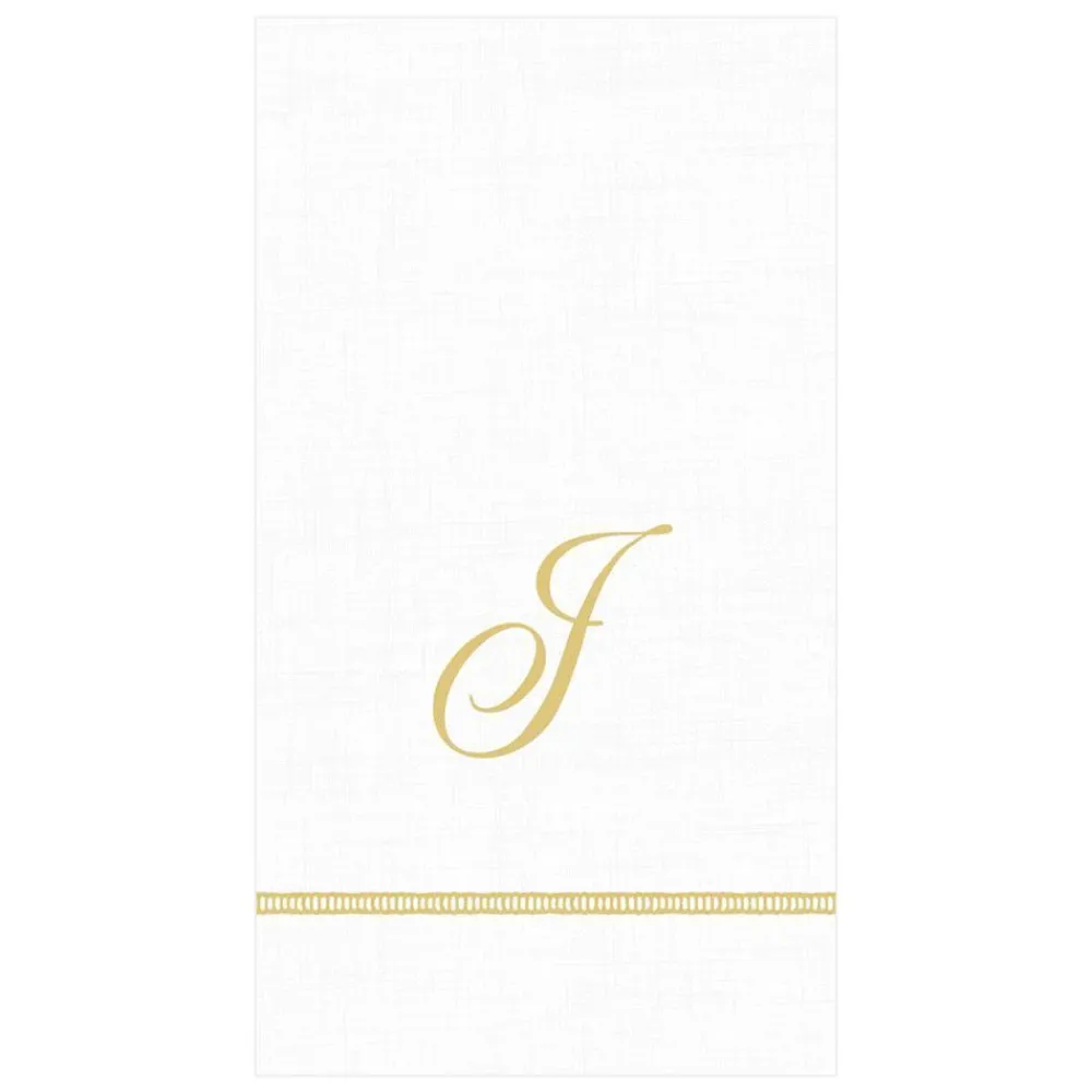 Caspari Bridal Shower|Mother'S Day|Hemstitch Script Single Initial Paper Guest Towel Napkins - 15 Per Package