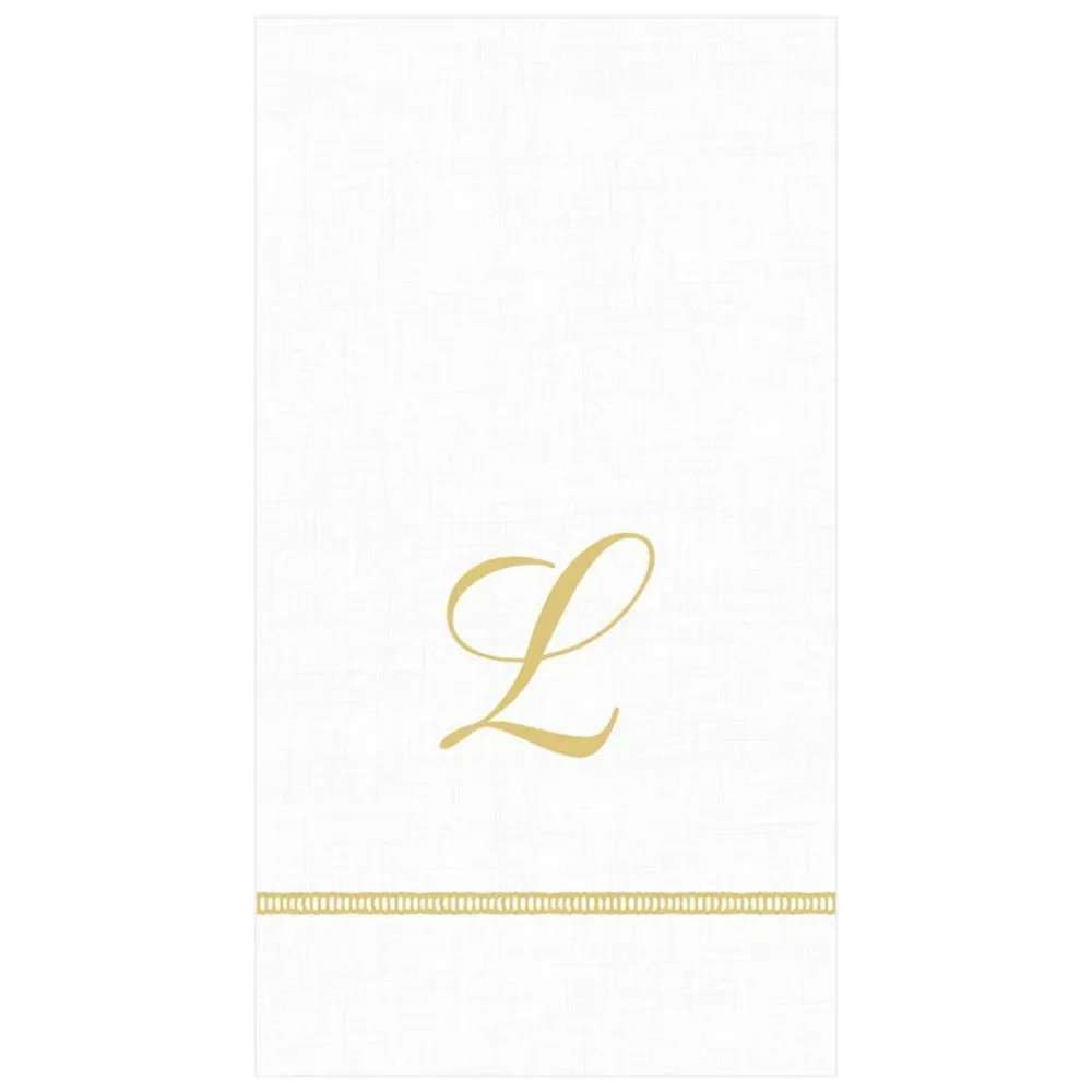 Caspari Bridal Shower|Mother'S Day|Hemstitch Script Single Initial Paper Guest Towel Napkins - 15 Per Package