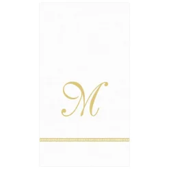 Caspari Bridal Shower|Mother'S Day|Hemstitch Script Single Initial Paper Guest Towel Napkins - 15 Per Package