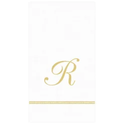 Caspari Bridal Shower|Mother'S Day|Hemstitch Script Single Initial Paper Guest Towel Napkins - 15 Per Package