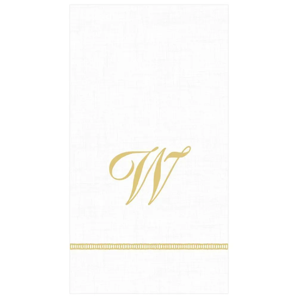 Caspari Bridal Shower|Mother'S Day|Hemstitch Script Single Initial Paper Guest Towel Napkins - 15 Per Package
