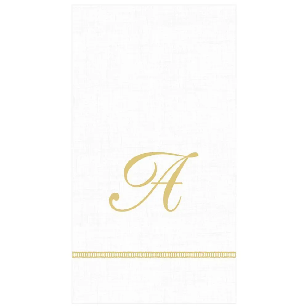 Caspari Bridal Shower|Mother'S Day|Hemstitch Script Single Initial Paper Guest Towel Napkins - 15 Per Package