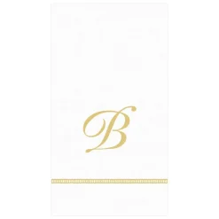 Caspari Bridal Shower|Mother'S Day|Hemstitch Script Single Initial Paper Guest Towel Napkins - 15 Per Package