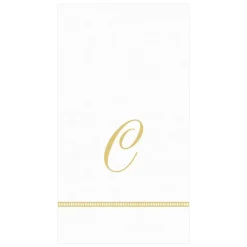 Caspari Bridal Shower|Mother'S Day|Hemstitch Script Single Initial Paper Guest Towel Napkins - 15 Per Package