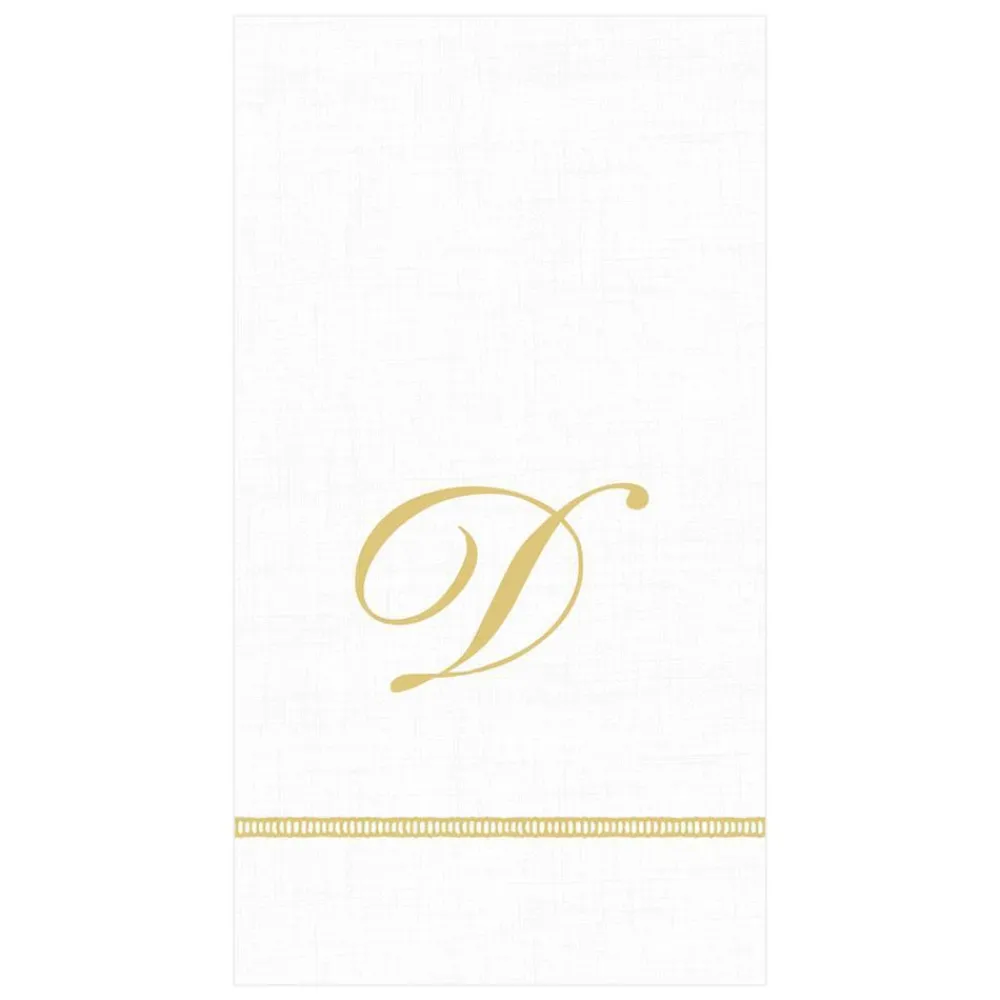Caspari Bridal Shower|Mother'S Day|Hemstitch Script Single Initial Paper Guest Towel Napkins - 15 Per Package