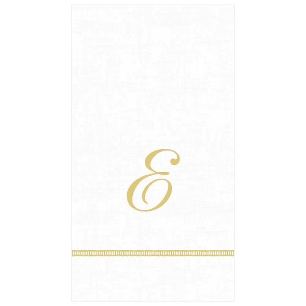 Caspari Bridal Shower|Mother'S Day|Hemstitch Script Single Initial Paper Guest Towel Napkins - 15 Per Package
